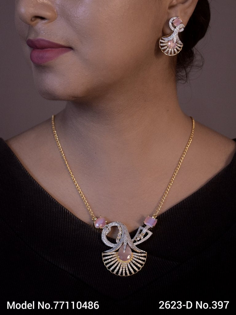 Light weighted CZ Necklace Set - Amaara World