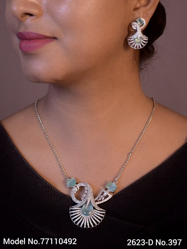 Classic yet Trendy | Cz Fashion Necklace Set - Amaara World