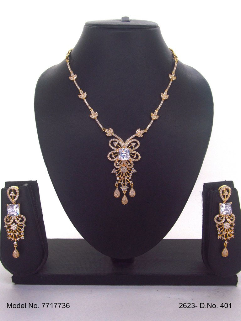 Light weighted CZ Necklace Set - Amaara World