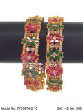 Golden Spark CZ Bangles - Amaara World USA - SKU 7755974