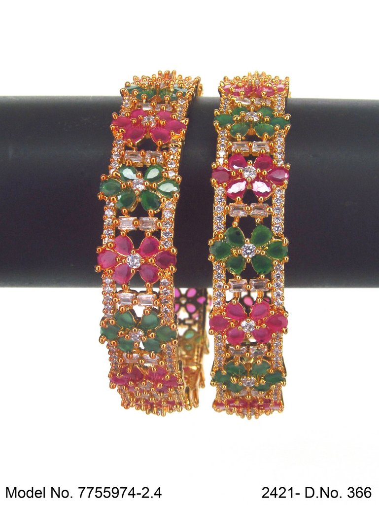 Golden Spark CZ Bangles - Amaara World