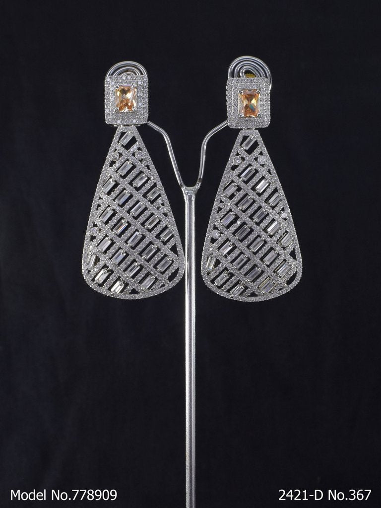 Original Zircon Long Earrings - View A