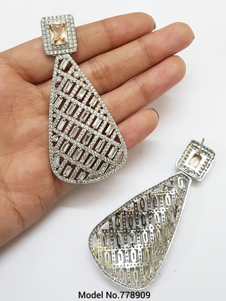 Original Zircon Long Earrings - View B