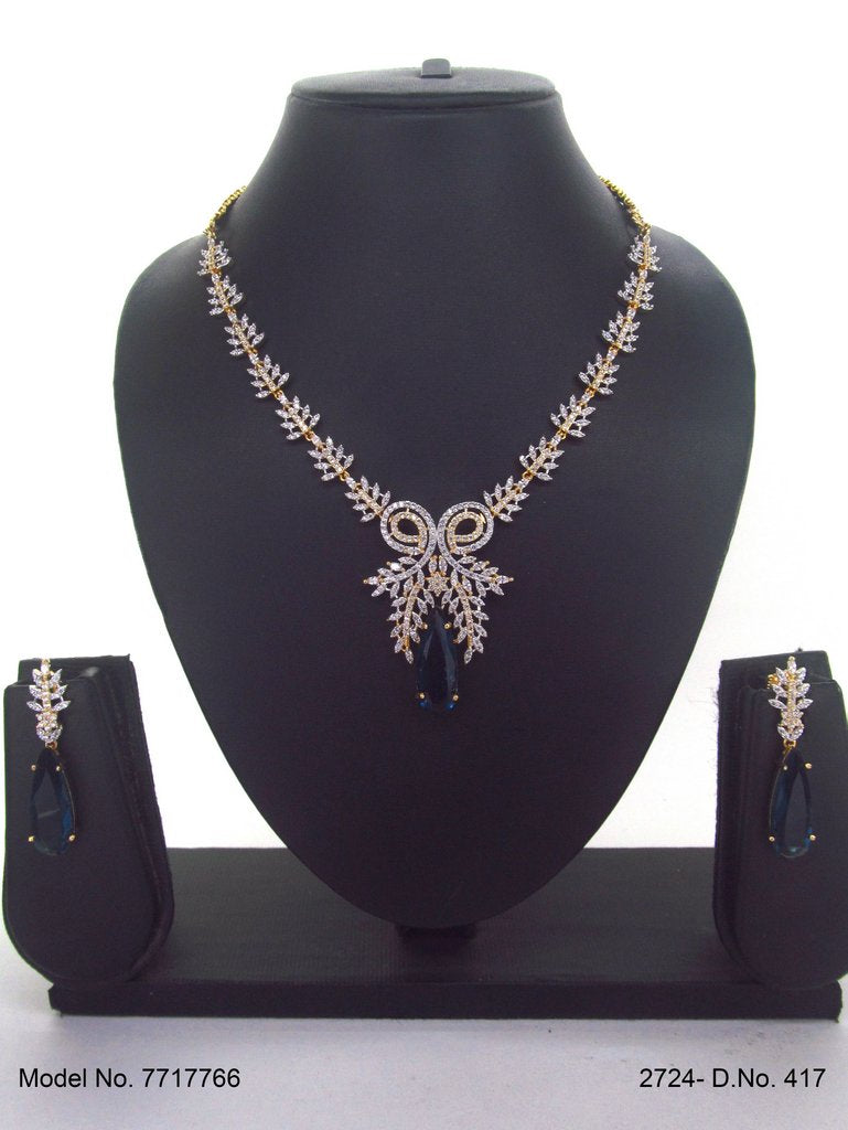 Classic Necklace | AD Jewellery | Handcrafted - Amaara World