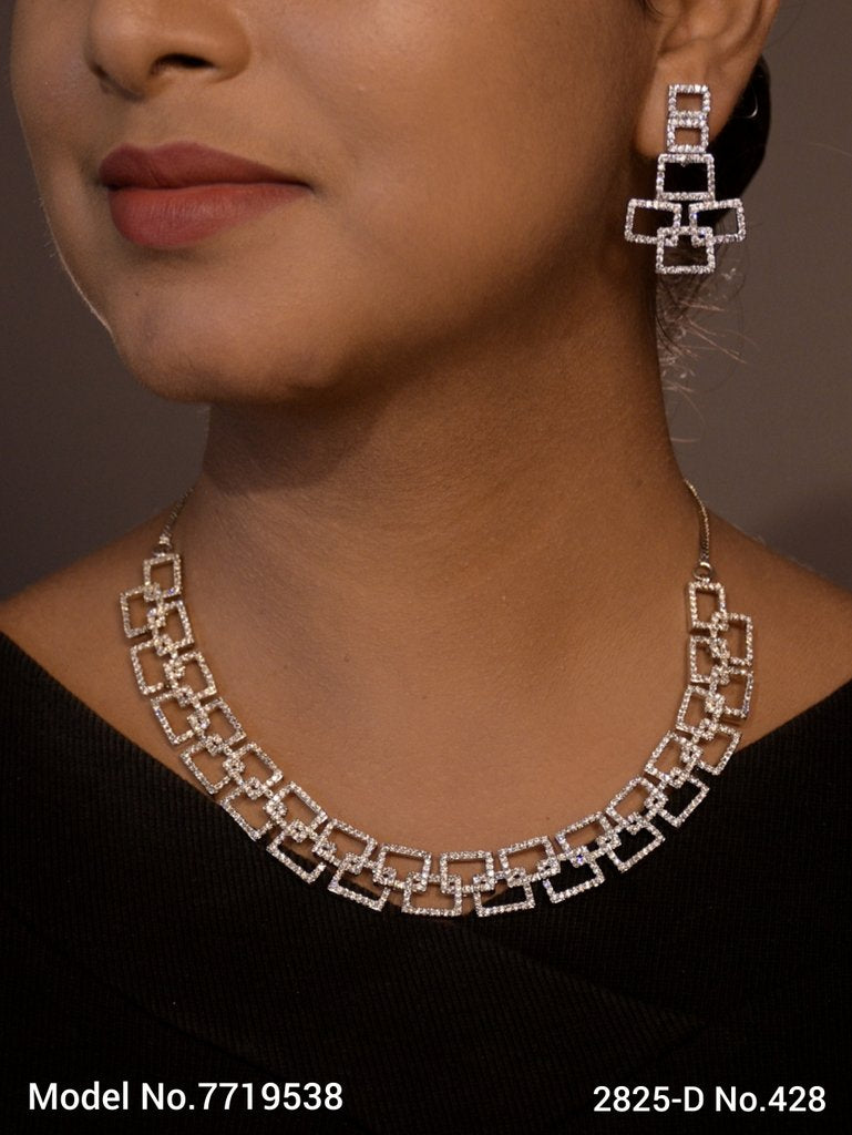 Made in India | Cz Necklace Set - View A