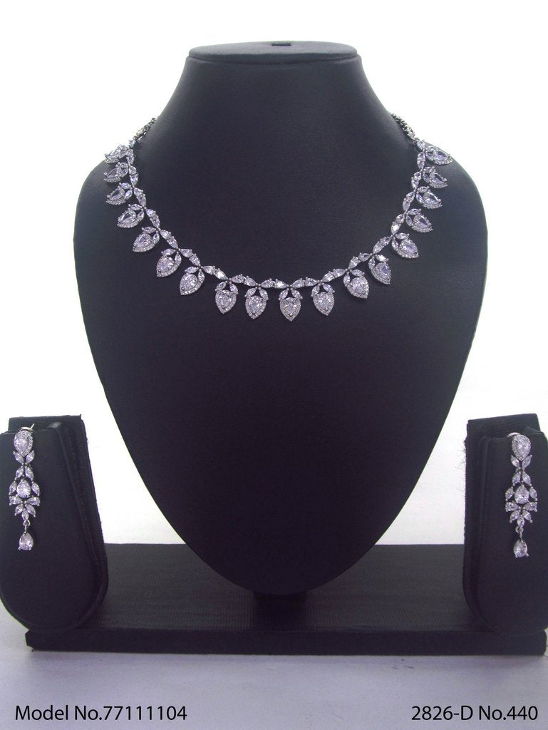 Classic yet Trendy | Cz Fashion Necklace Set - Amaara World