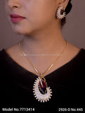Artificial Diamond Cz Pendant Set - Style 1 - Amaara World
