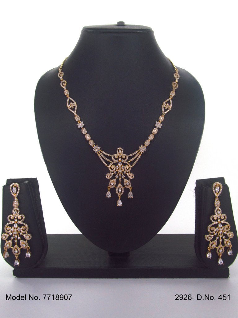 Light weighted CZ Necklace Set - Amaara World
