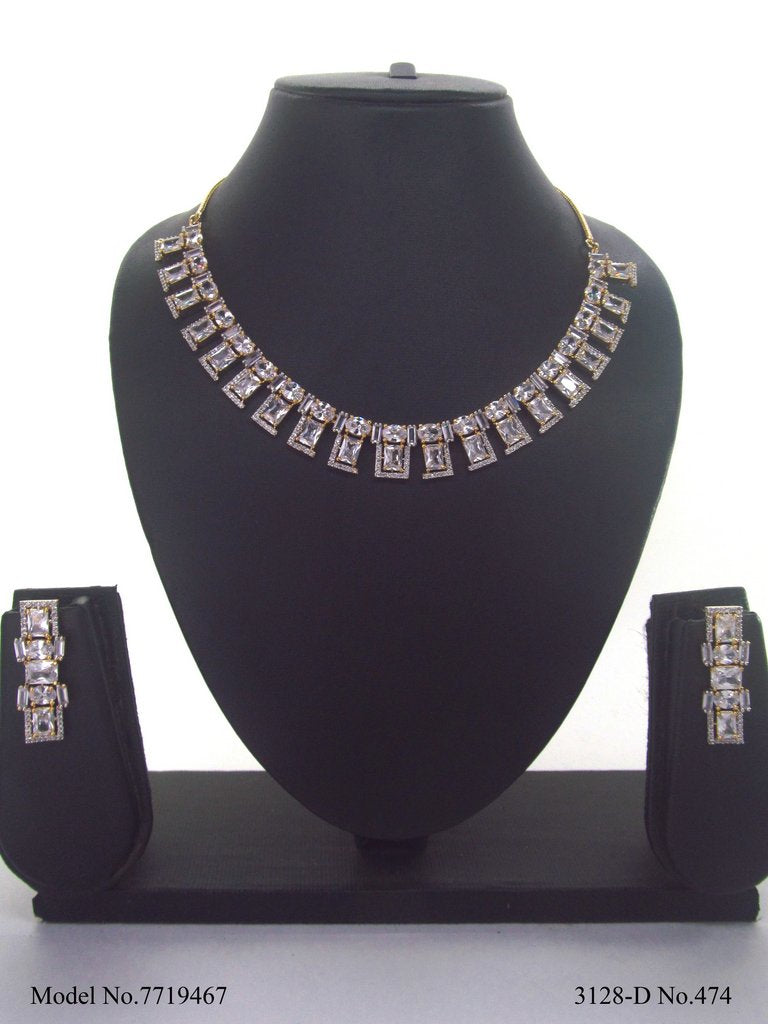 Light weighted CZ Necklace Set - Amaara World