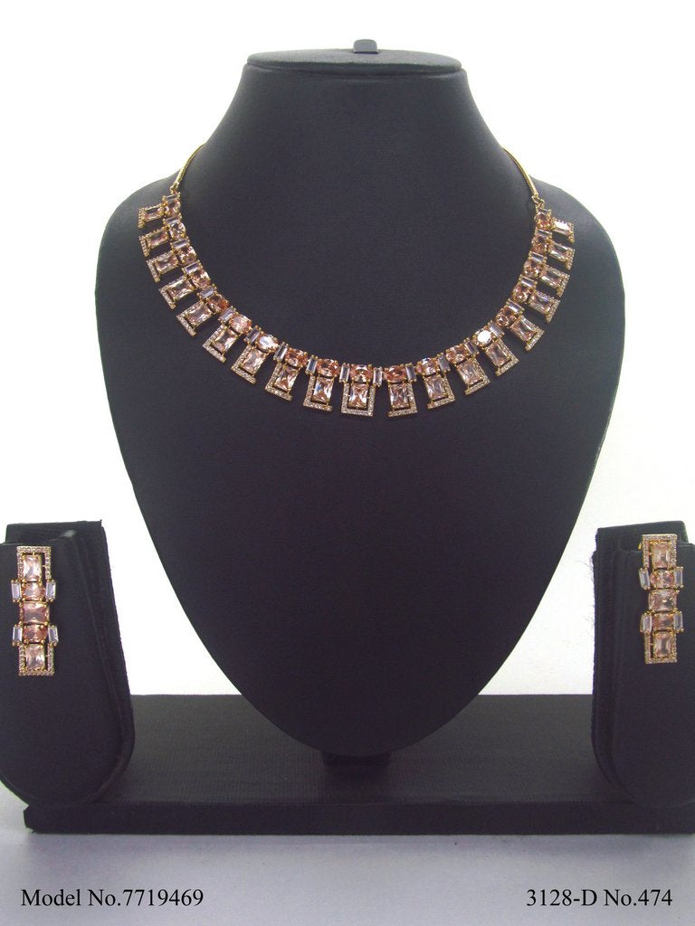 Classic Necklace | AD Jewellery | Handcrafted - Amaara World