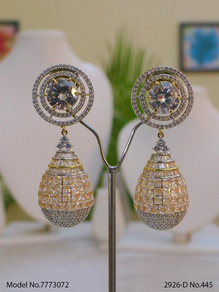 Real Zircon Long Fashion Earrings - Amaara World