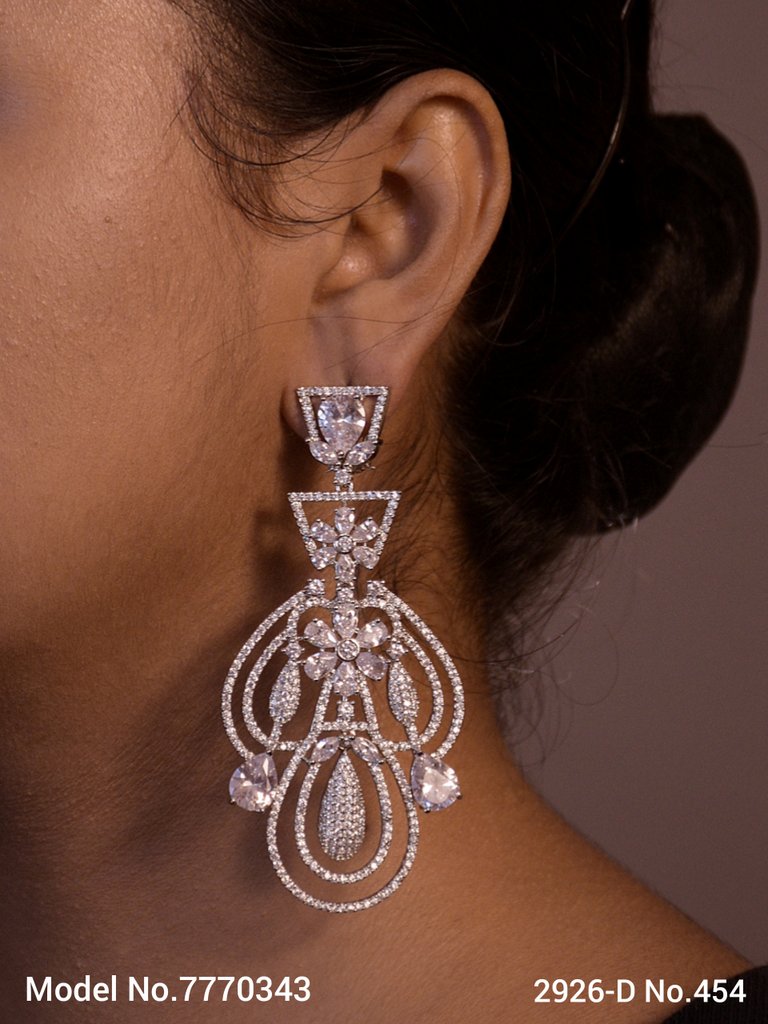 Real Zircon Long Fashion Earrings - Amaara World