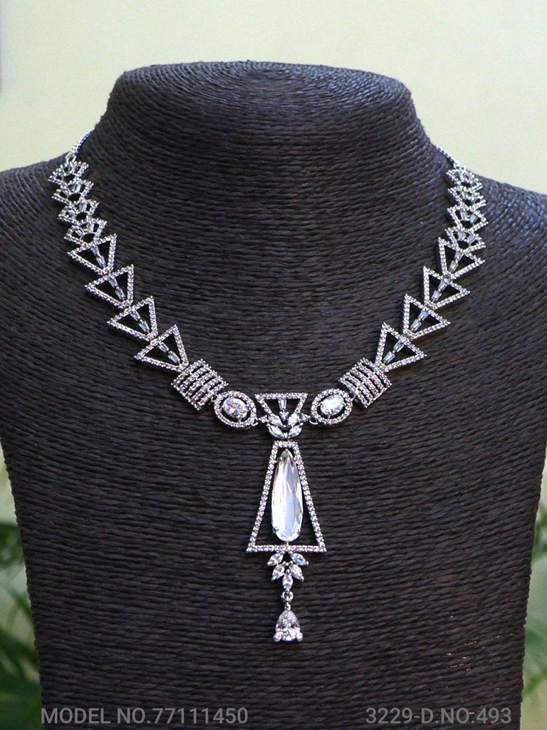 Classic yet Trendy | Cz Fashion Necklace Set - View A