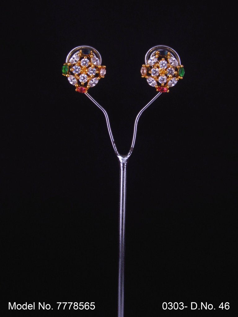 Popular Indian Handmade cz stud| top Earrings - Style 4 - Amaara World