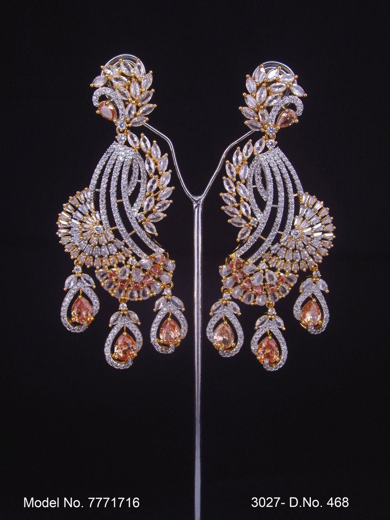 Designer Handmade Cz Earrings - View A