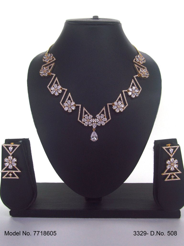 Classic yet Trendy | Cz Fashion Necklace Set - Amaara World
