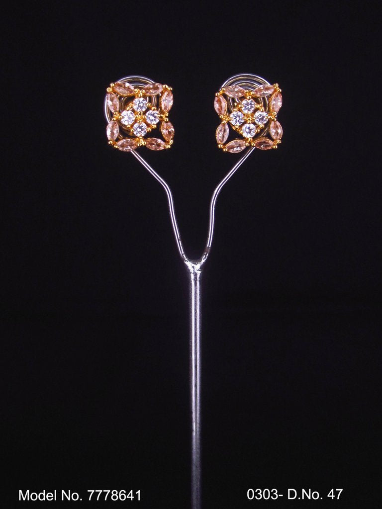 Handcrafted AD Stud Earrings - Style 1 - Amaara World