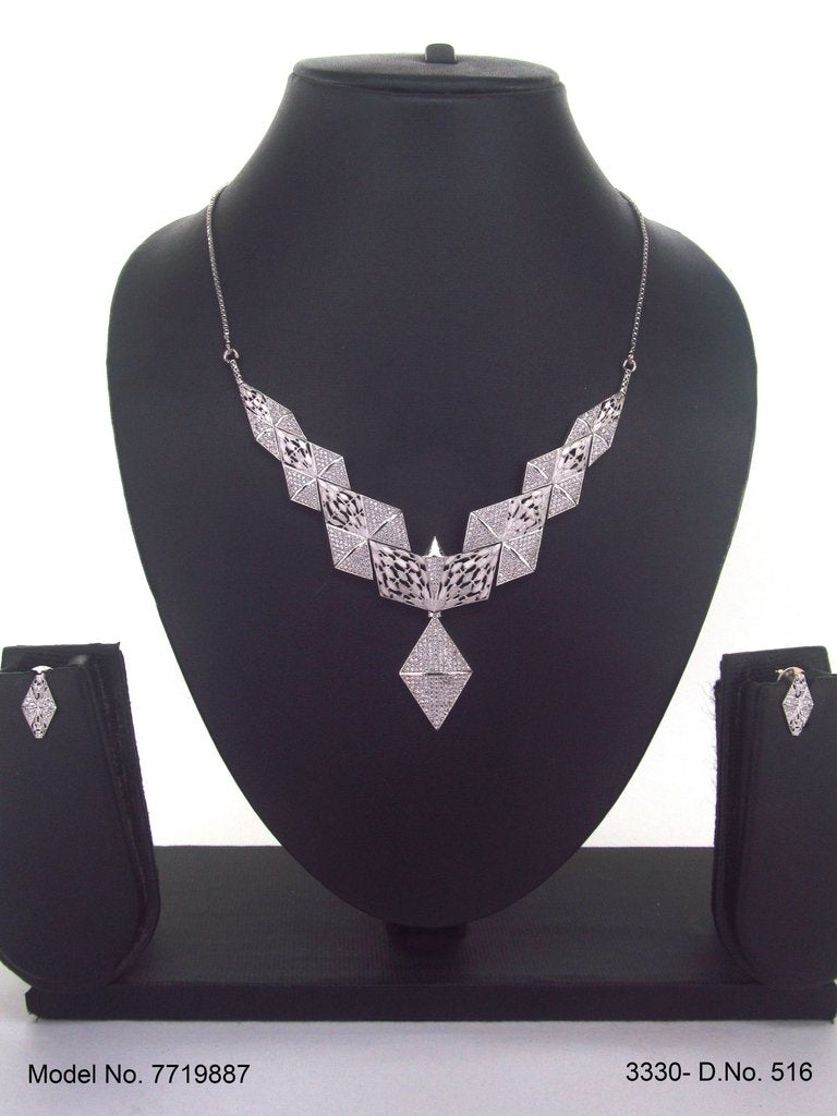 Classic yet Trendy | Cz Fashion Necklace Set - Amaara World