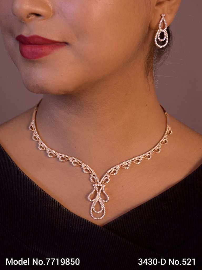American Diamond Necklace Set | Wonderful Gift Item - Style 4 - Amaara World