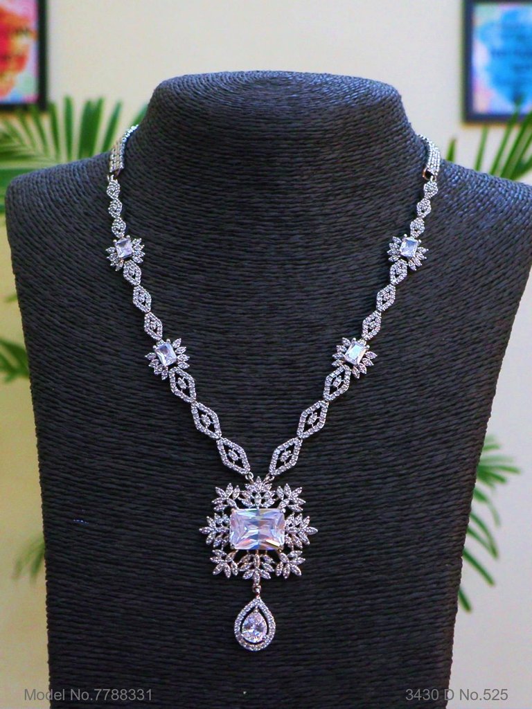 Imitation Diamond Cz Jewelry Set - View A