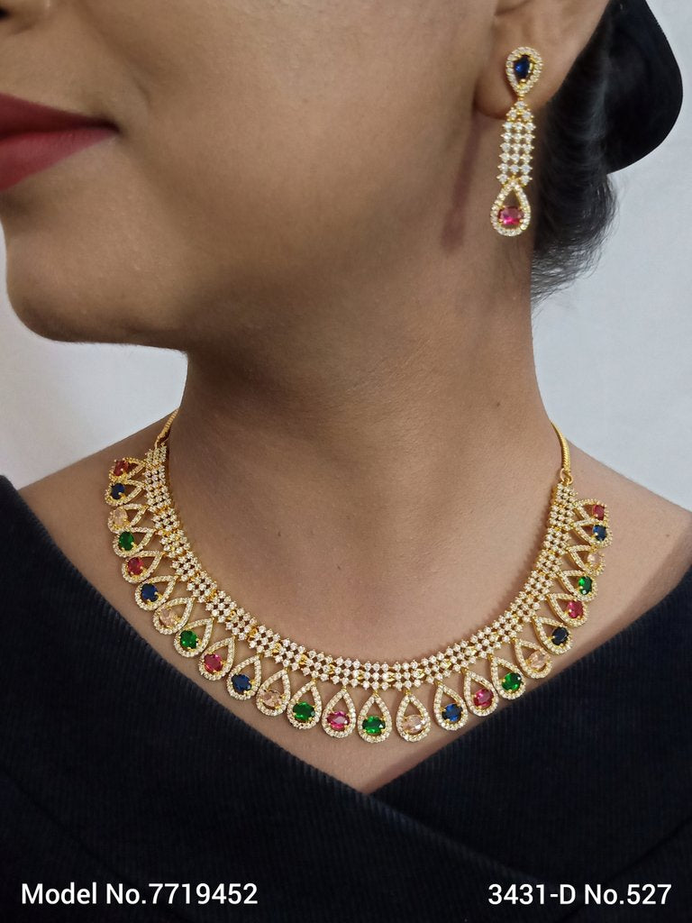Classic Cz Jewelry Set with Earrings - Amaara World