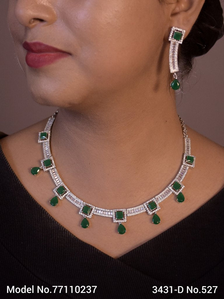 Classic Necklace | AD Jewellery | Handcrafted - Amaara World