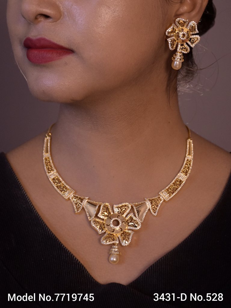 Classic Cz Jewelry Set with Earrings - Amaara World