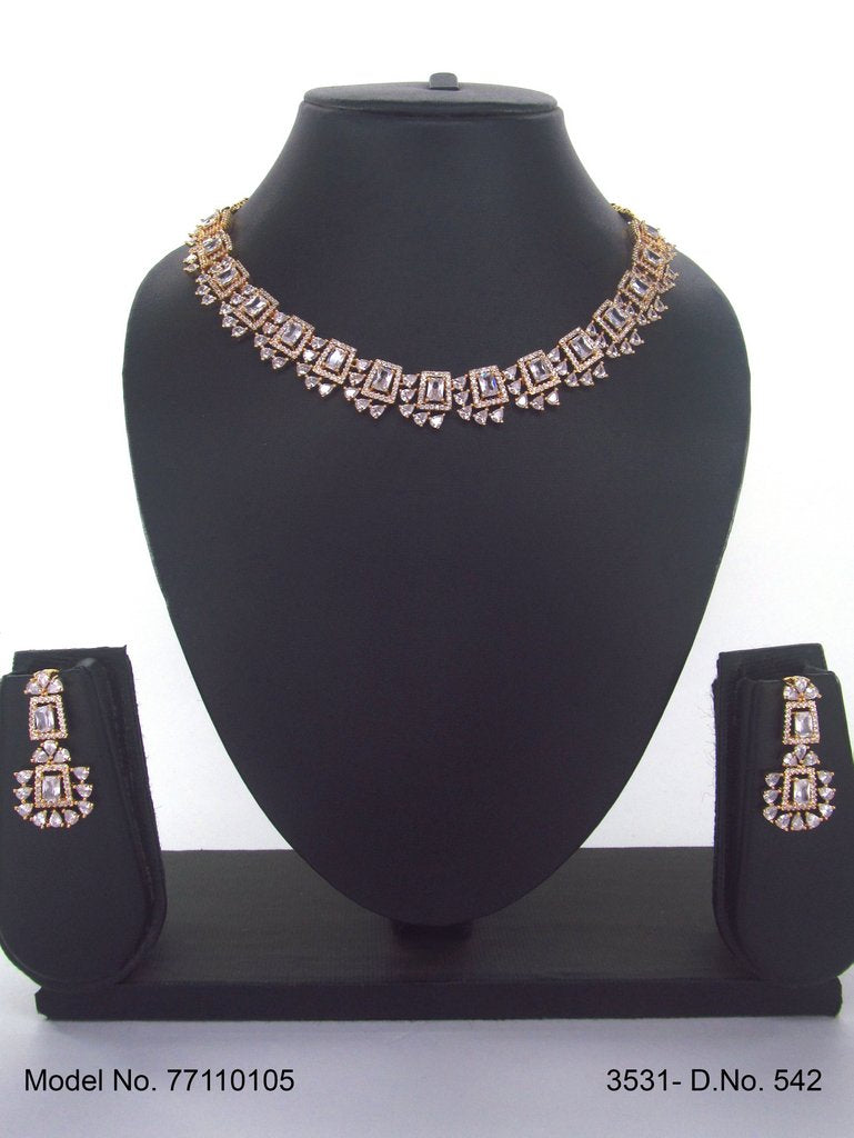 Light weighted CZ Necklace Set - Amaara World