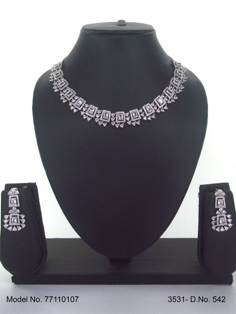 Classic Necklace | AD Jewellery | Handcrafted - Amaara World