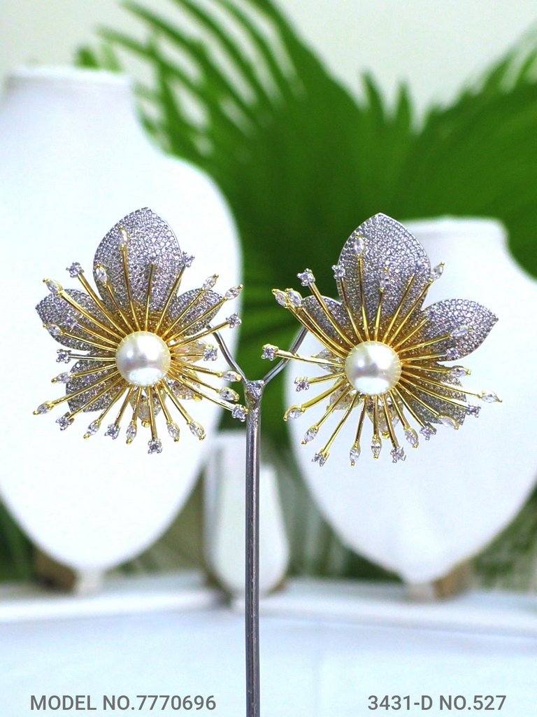 Cz Designer Long Earrings - Amaara World