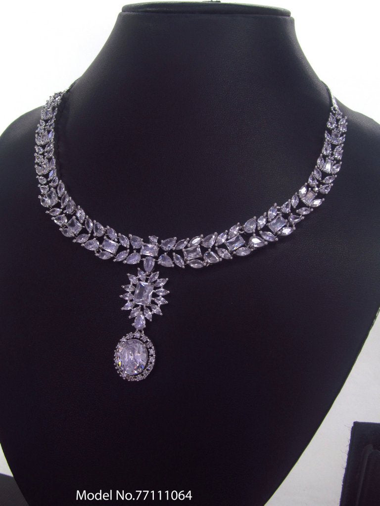Made in India | Cz Necklace Set - View A