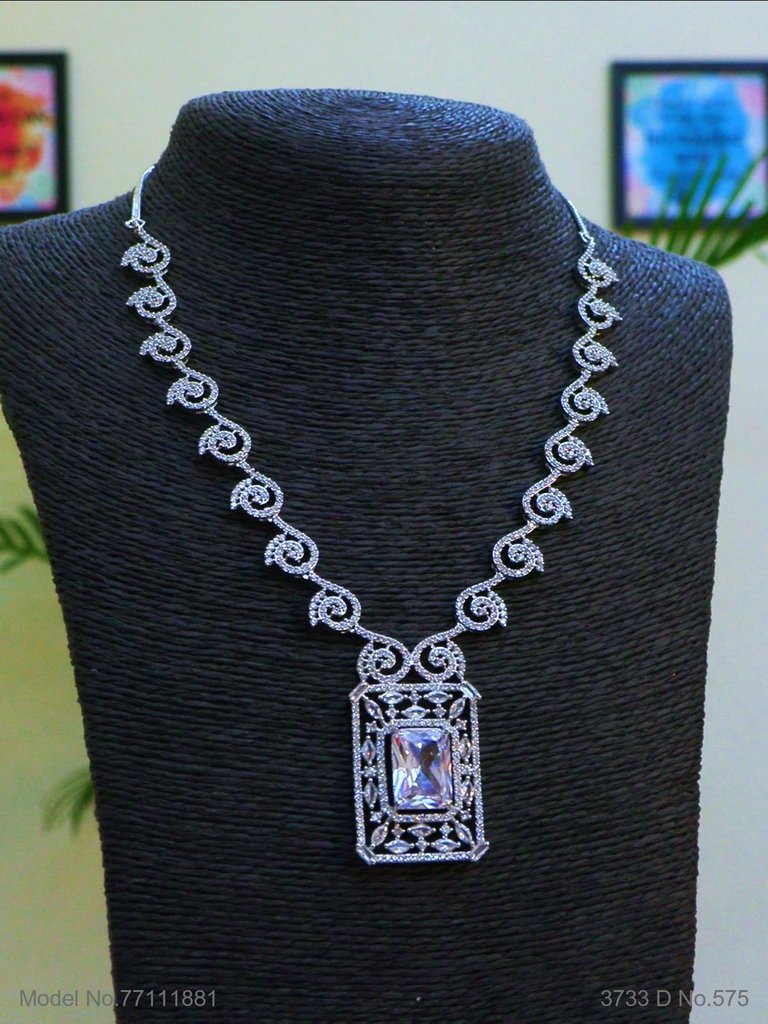 Light weighted CZ Necklace Set - View A