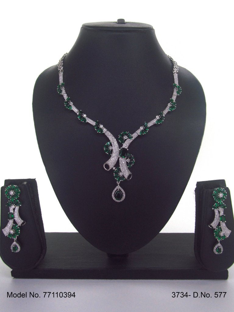 Classic Cz Jewelry Set with Earrings - Amaara World