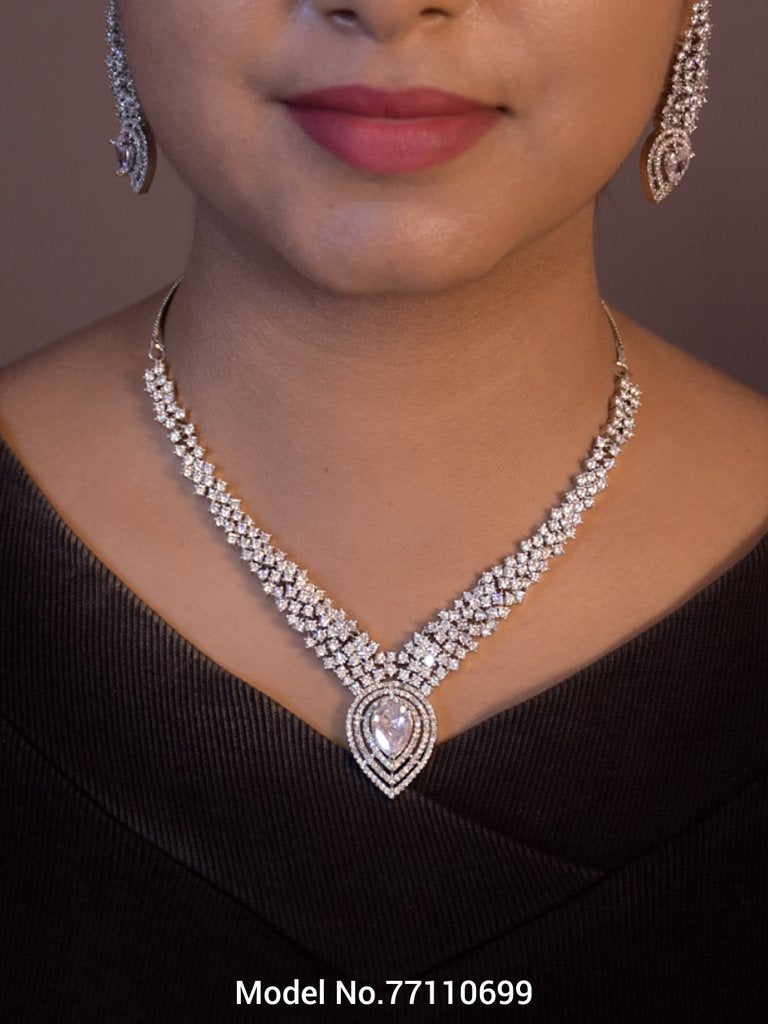 Made in India | Cz Necklace Set - View A