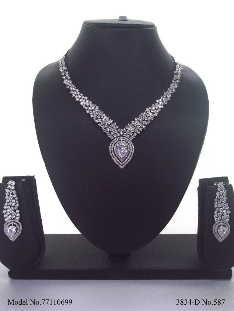 Made in India | Cz Necklace Set - View B