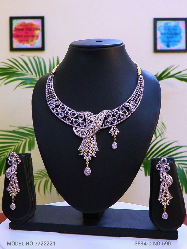 Fashion Necklace Set | Artificial Diamonds / Zircons - Amaara World