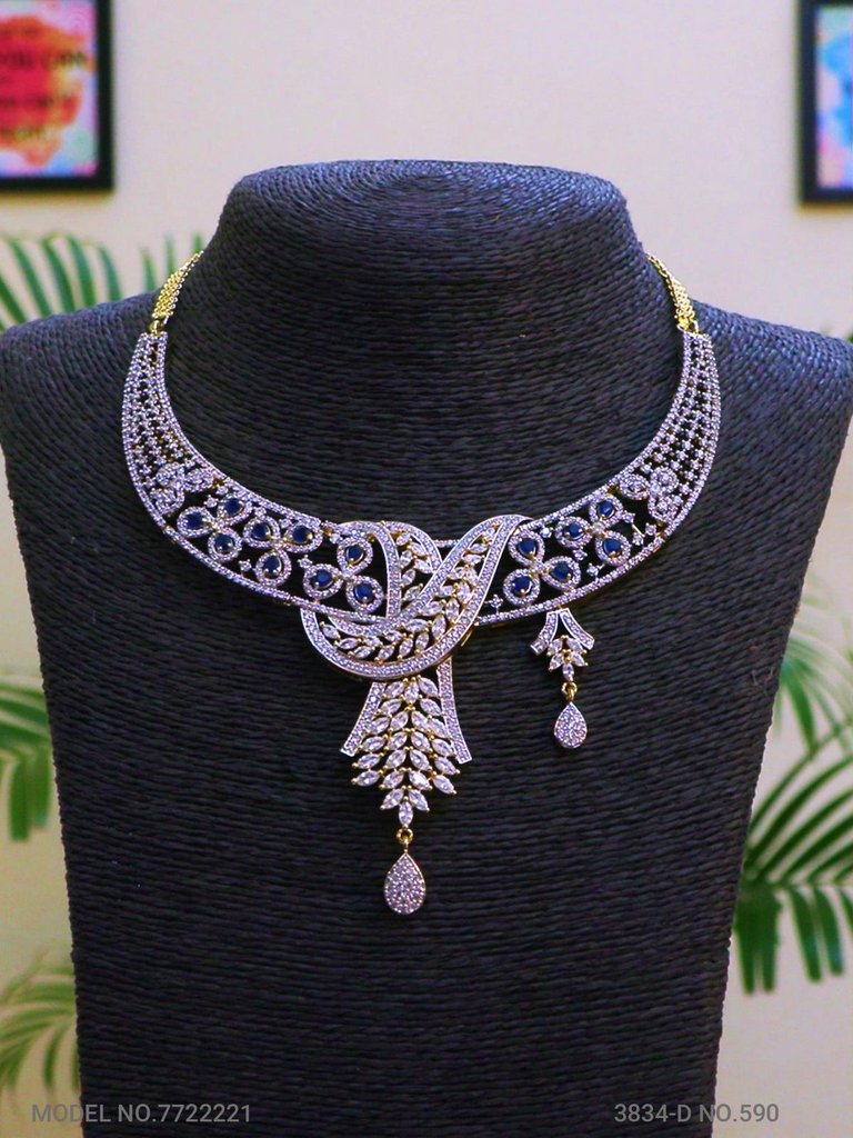 Fashion Necklace Set | Artificial Diamonds / Zircons - View A