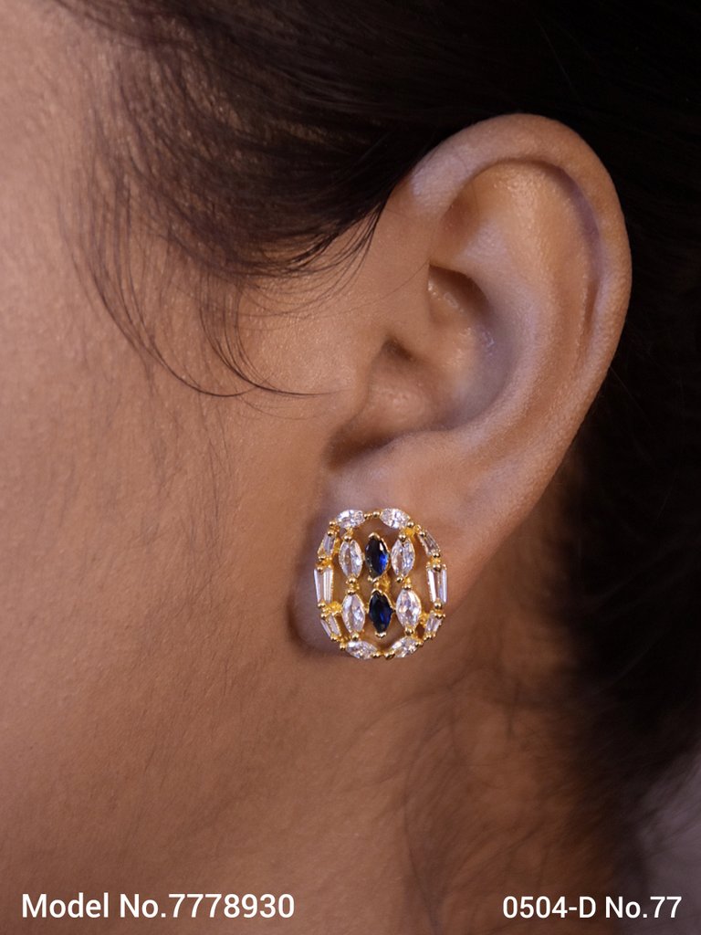 Cubic Zirconia Party Wear Studs Fashion Jewelry - Style 4 - Amaara World