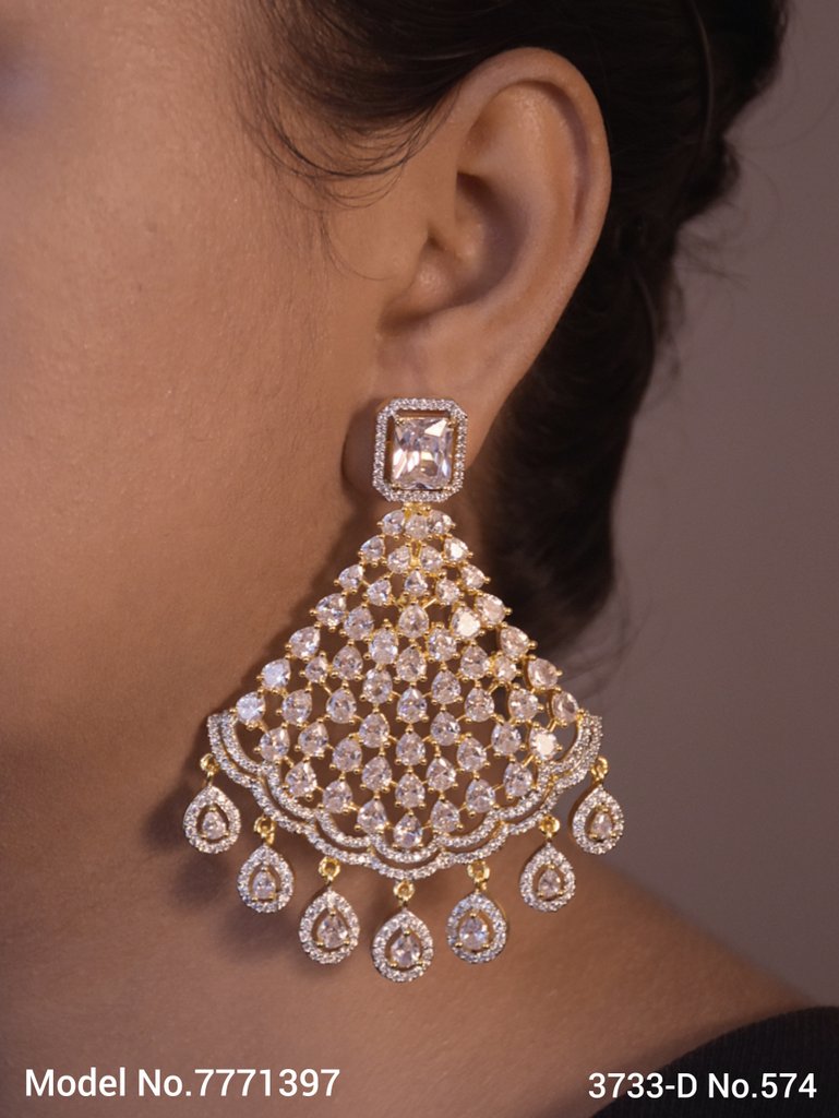 Diamond Replica Long Earrings - View A