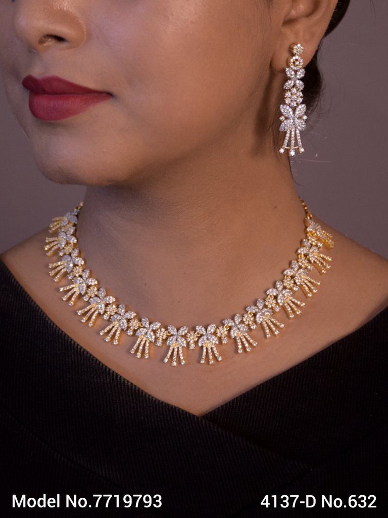 Classic yet Trendy | Cz Fashion Necklace Set - View A