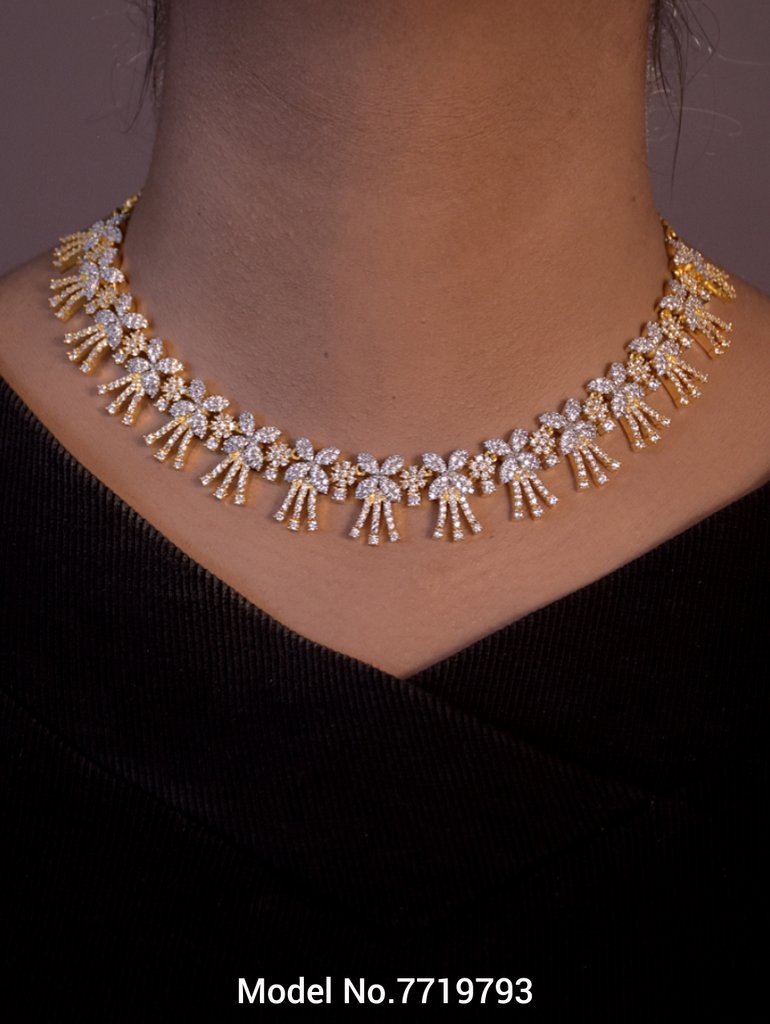 Classic yet Trendy | Cz Fashion Necklace Set - View B
