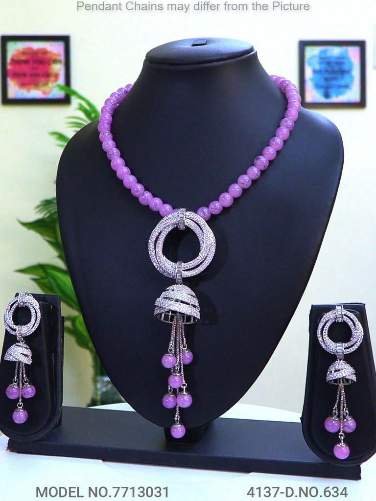 Diamond Replica Pendant Set | - Style 1 - Amaara World