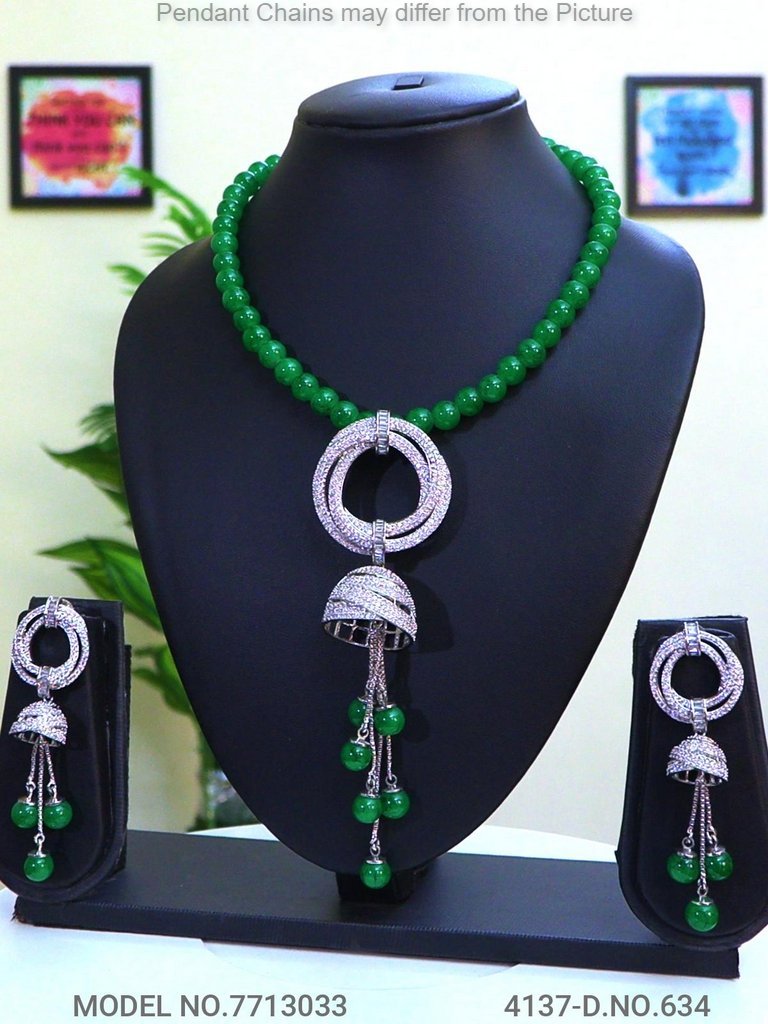 Diamond Replica Pendant Set | - Style 3 - Amaara World