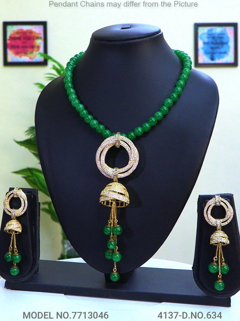 Diamond Replica Pendant Set | - Style 7 - Amaara World