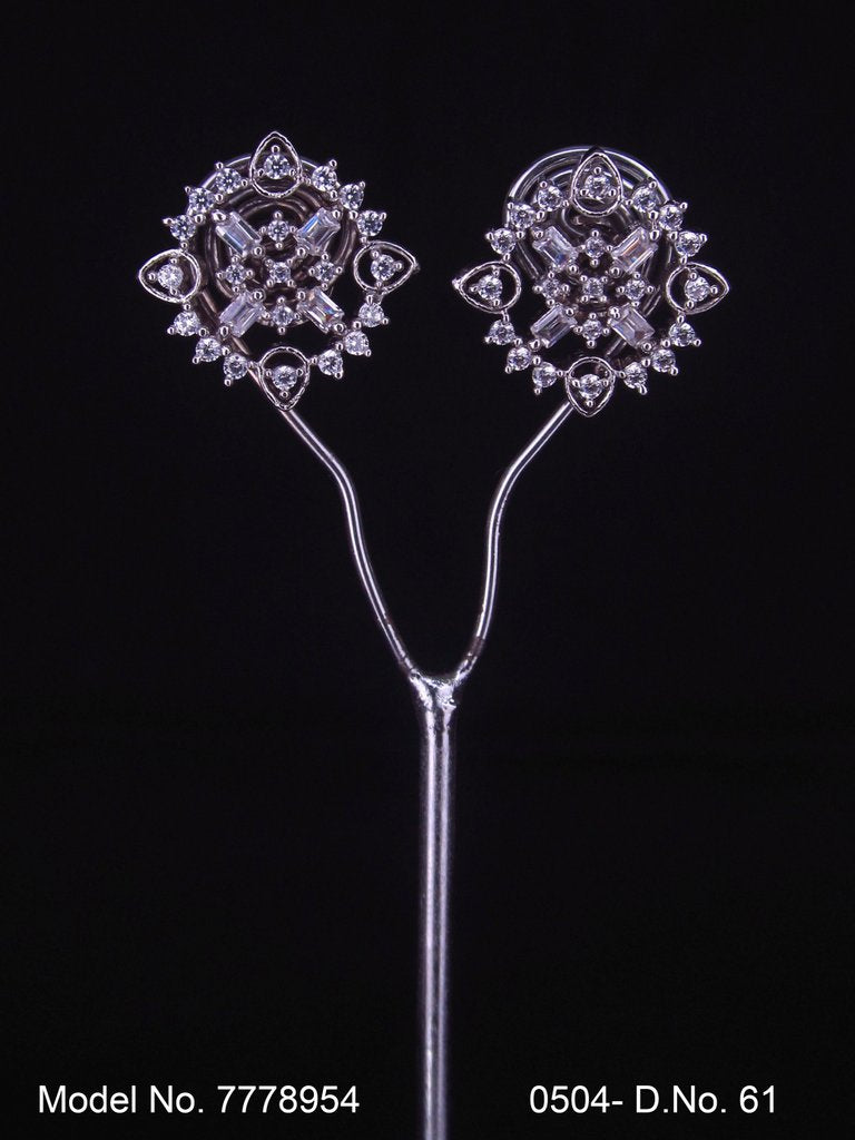 Glorious Stud Zircon Earring with AD stones - Amaara World USA - SKU 7778954