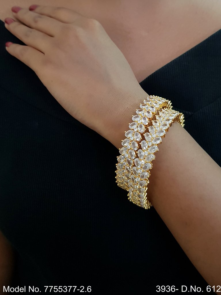 Crown Glow CZ Bangles - View 2 - Amaara World