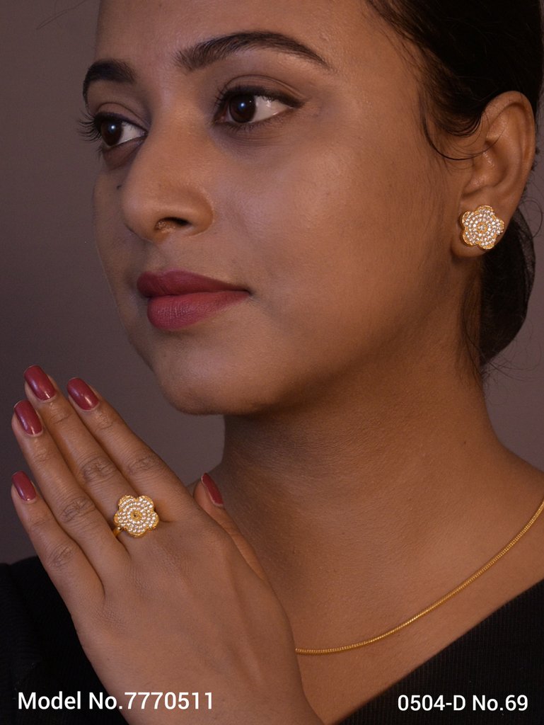 Earring With Finger Rings - View 2 - Amaara World
