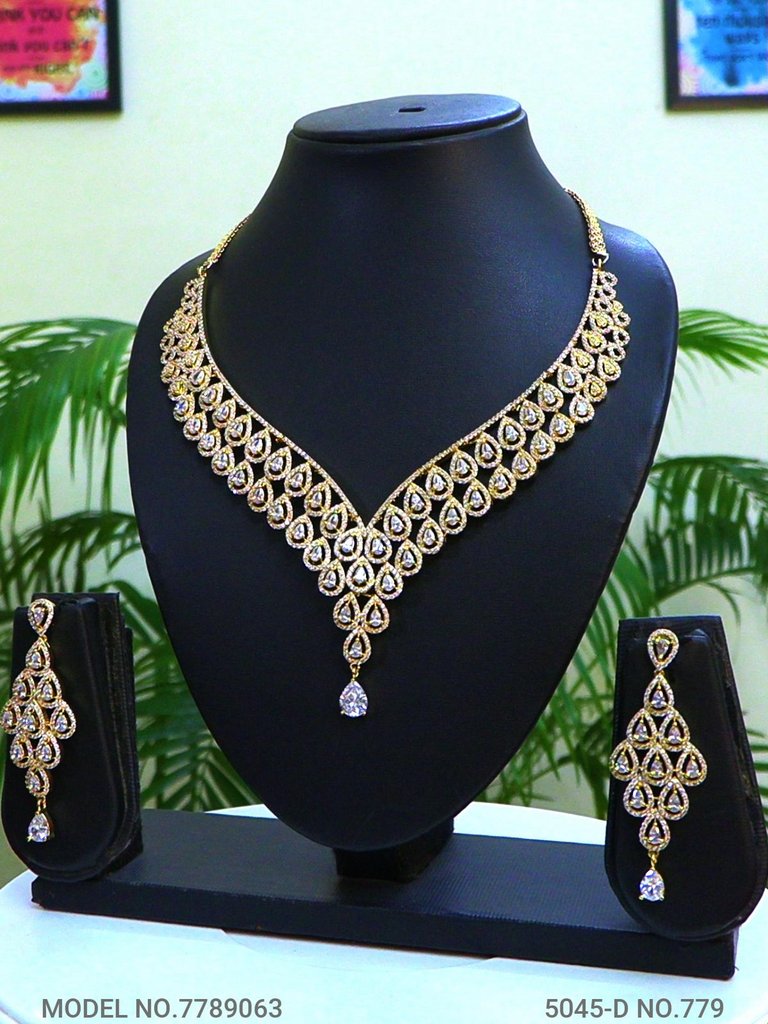 Fashion Necklace Set | Artificial Diamonds / Zircons - Amaara World