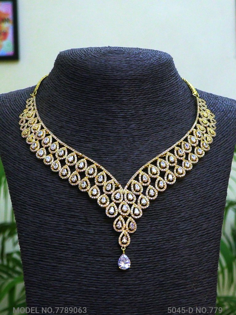 Fashion Necklace Set | Artificial Diamonds / Zircons - View A