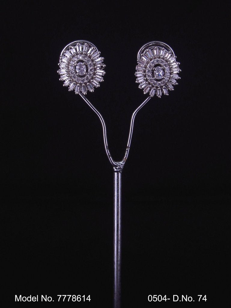 Cubic Zirconia Non-Dangling earrings - Style 1 - Amaara World